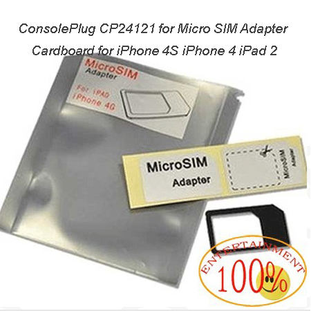 Micro SIM Adapter & Cardboard for iPhone 4S/iPhone 4/iPad 2